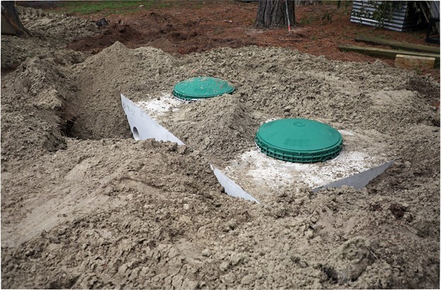 Septic system under dirt